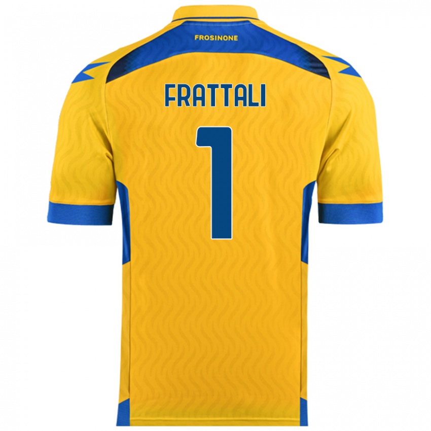 Gyermek Pierluigi Frattali #1 Sárga Hazai Jersey 2024/25 Mez Póló Ing