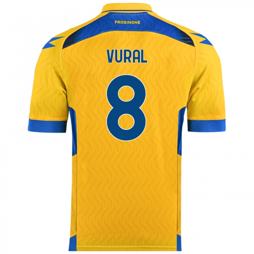 Gyermek İsak Vural #8 Sárga Hazai Jersey 2024/25 Mez Póló Ing