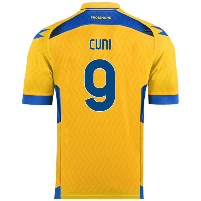 Gyermek Marvin Cuni #9 Sárga Hazai Jersey 2024/25 Mez Póló Ing