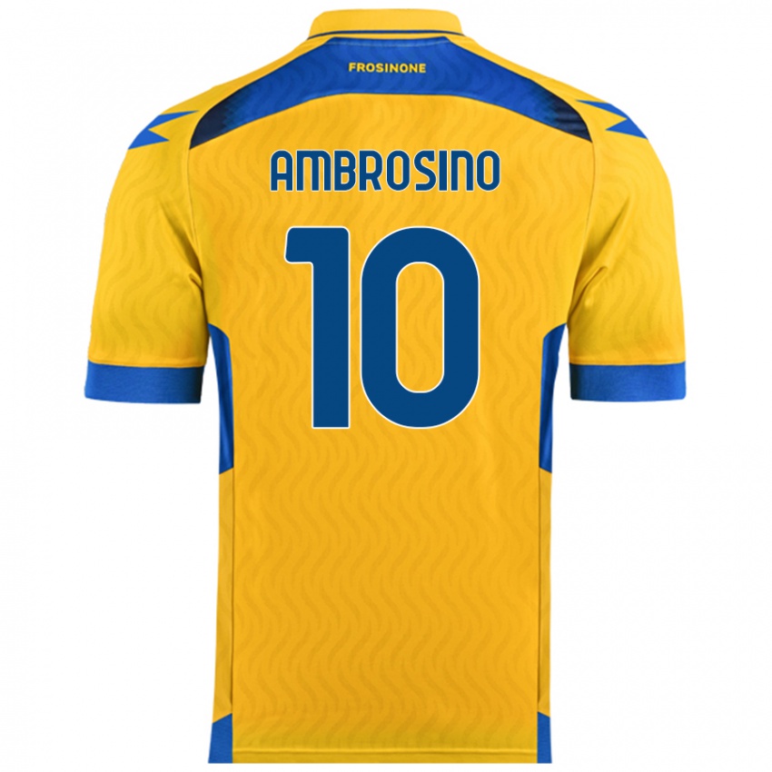 Gyermek Giuseppe Ambrosino #10 Sárga Hazai Jersey 2024/25 Mez Póló Ing