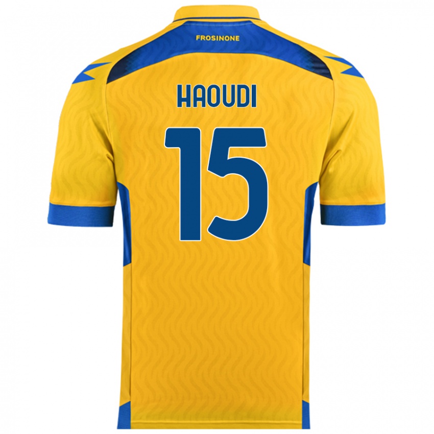 Gyermek Hamza Haoudi #15 Sárga Hazai Jersey 2024/25 Mez Póló Ing