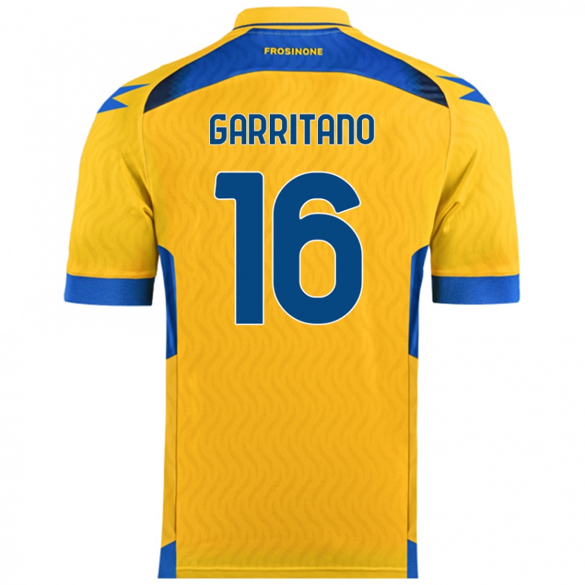 Gyermek Luca Garritano #16 Sárga Hazai Jersey 2024/25 Mez Póló Ing