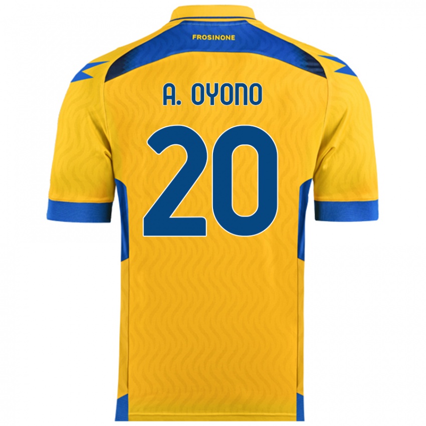 Gyermek Anthony Oyono #20 Sárga Hazai Jersey 2024/25 Mez Póló Ing