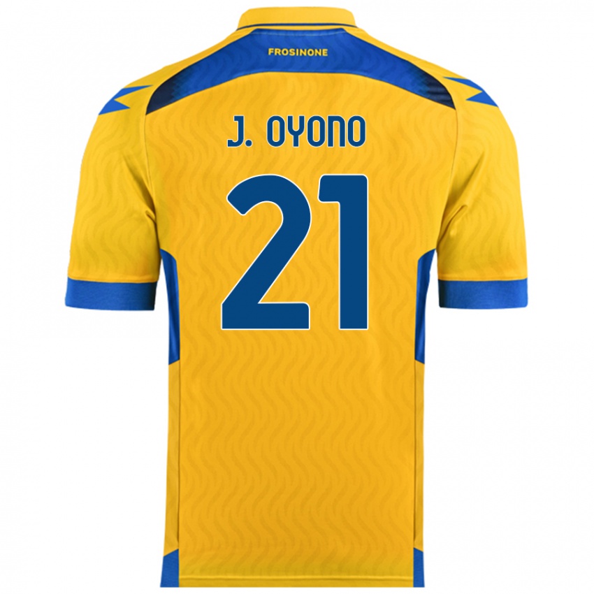 Gyermek Jérémy Oyono #21 Sárga Hazai Jersey 2024/25 Mez Póló Ing