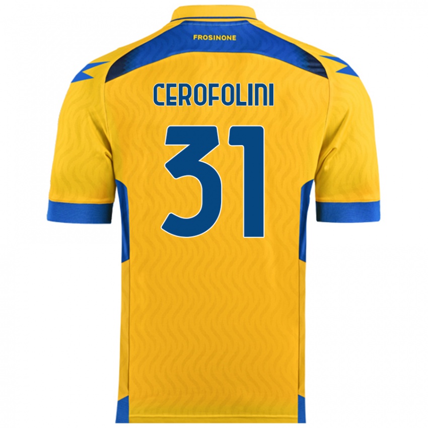 Gyermek Michele Cerofolini #31 Sárga Hazai Jersey 2024/25 Mez Póló Ing