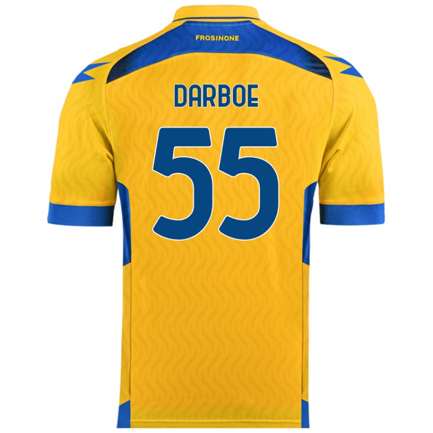 Gyermek Ebrima Darboe #55 Sárga Hazai Jersey 2024/25 Mez Póló Ing