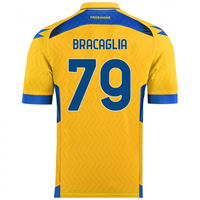 Gyermek Gabriele Bracaglia #79 Sárga Hazai Jersey 2024/25 Mez Póló Ing