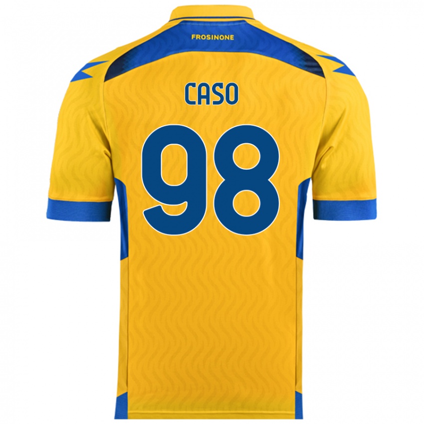 Gyermek Giuseppe Caso #98 Sárga Hazai Jersey 2024/25 Mez Póló Ing