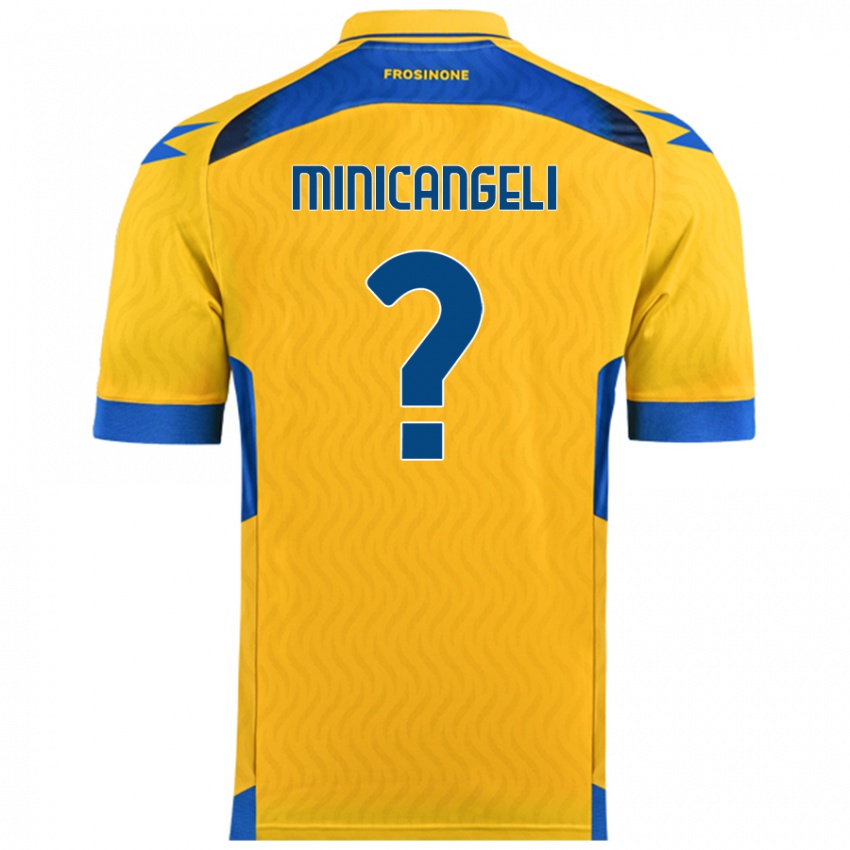 Gyermek Francesco Minicangeli #0 Sárga Hazai Jersey 2024/25 Mez Póló Ing