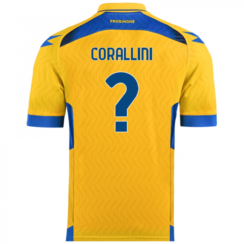 Gyermek Riccardo Corallini #0 Sárga Hazai Jersey 2024/25 Mez Póló Ing