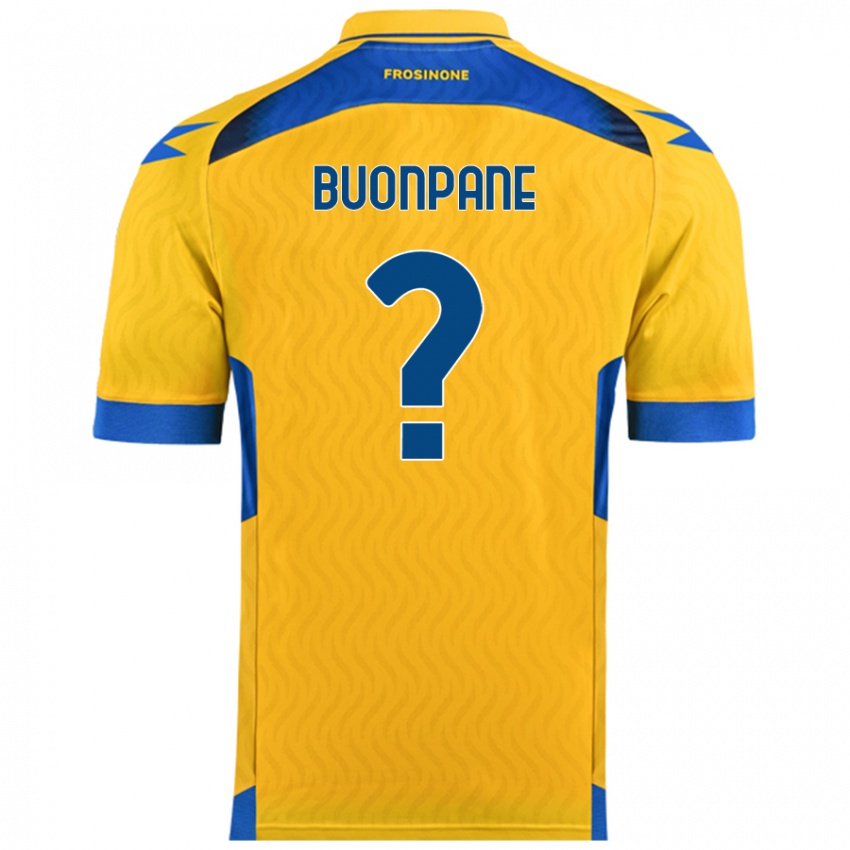 Gyermek Davide Buonpane #0 Sárga Hazai Jersey 2024/25 Mez Póló Ing