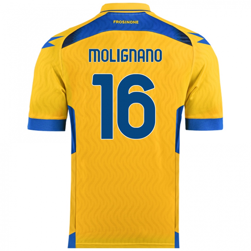 Gyermek Gaetano Molignano #16 Sárga Hazai Jersey 2024/25 Mez Póló Ing