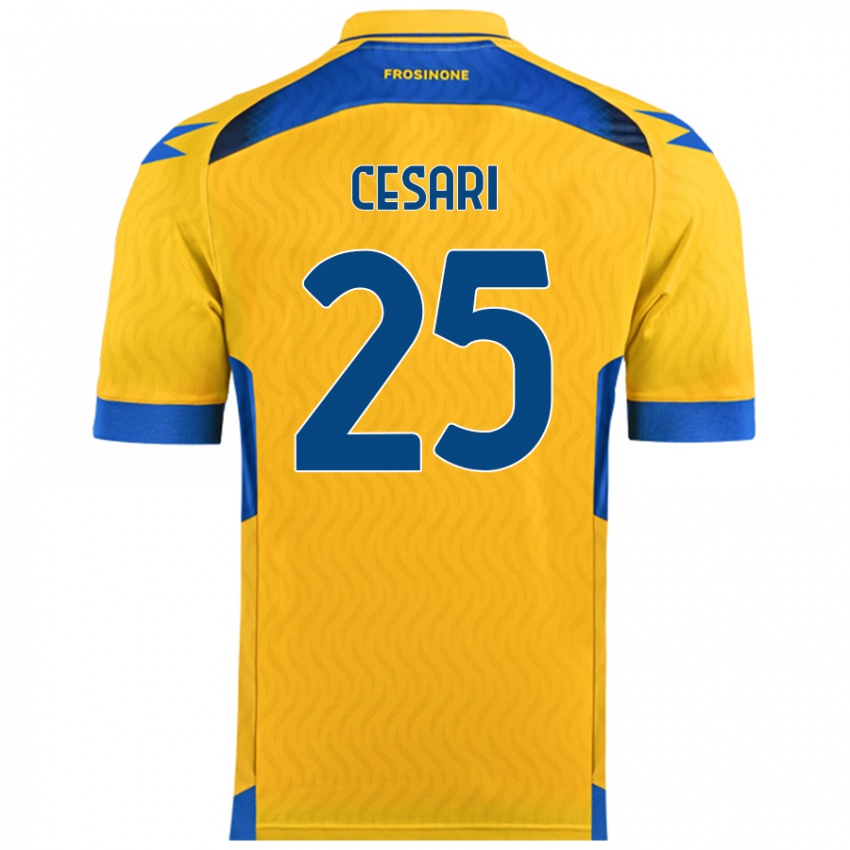 Gyermek Nicolò Cesari #25 Sárga Hazai Jersey 2024/25 Mez Póló Ing