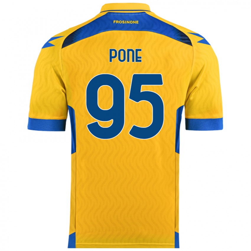 Gyermek Cristian Pone #95 Sárga Hazai Jersey 2024/25 Mez Póló Ing