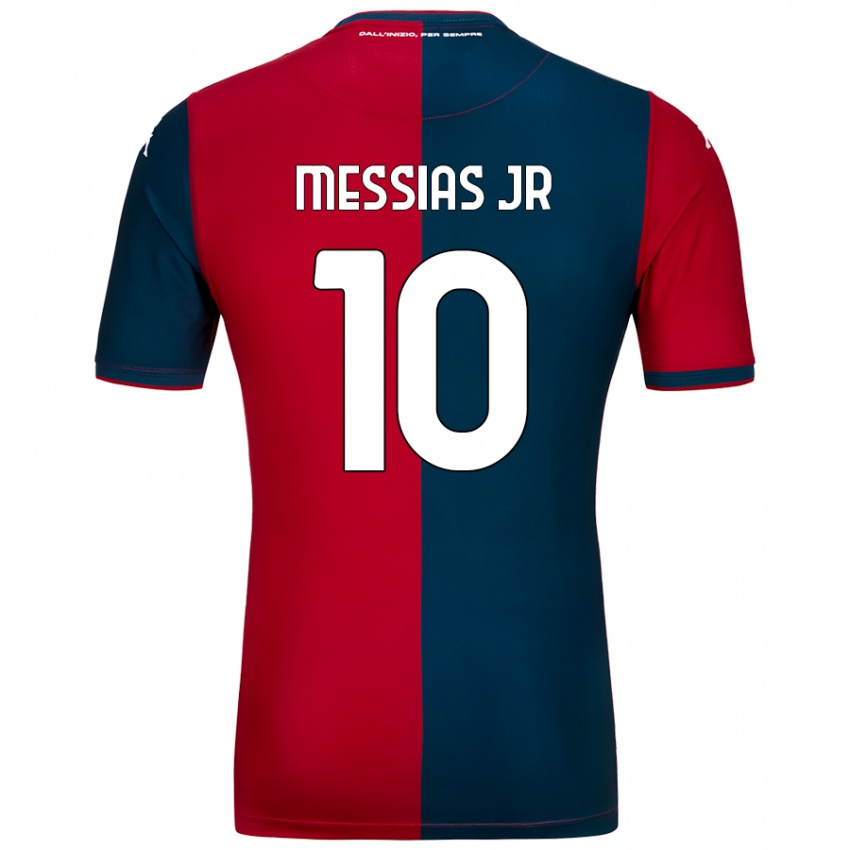 Gyermek Junior Messias #10 Piros Sötétkék Hazai Jersey 2024/25 Mez Póló Ing