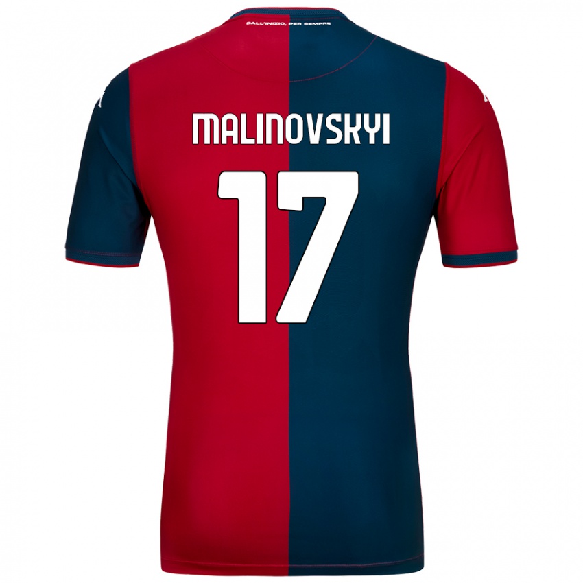 Gyermek Ruslan Malinovskyi #17 Piros Sötétkék Hazai Jersey 2024/25 Mez Póló Ing