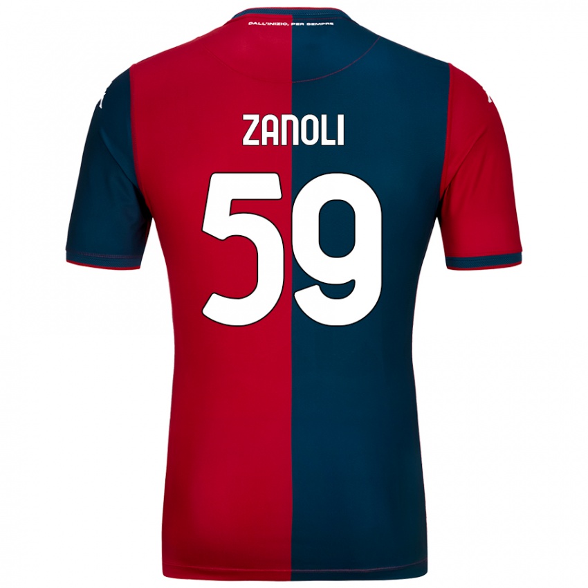 Gyermek Alessandro Zanoli #59 Piros Sötétkék Hazai Jersey 2024/25 Mez Póló Ing