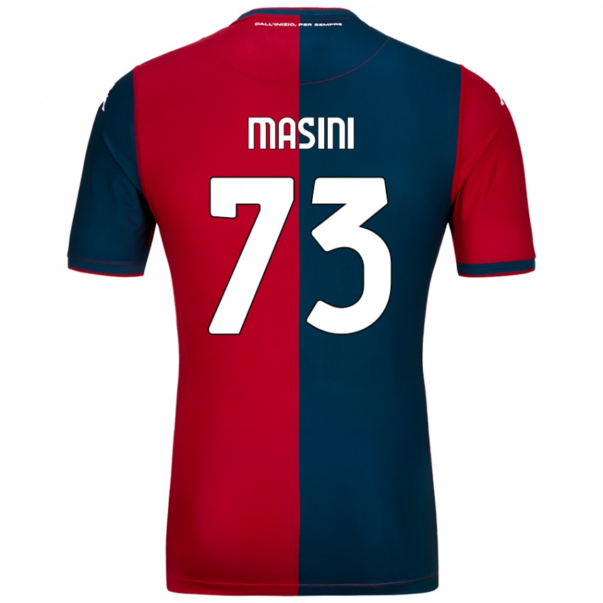 Gyermek Patrizio Masini #73 Piros Sötétkék Hazai Jersey 2024/25 Mez Póló Ing