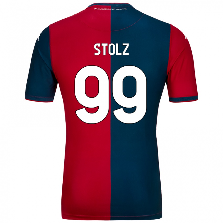 Gyermek Franz Stolz #99 Piros Sötétkék Hazai Jersey 2024/25 Mez Póló Ing