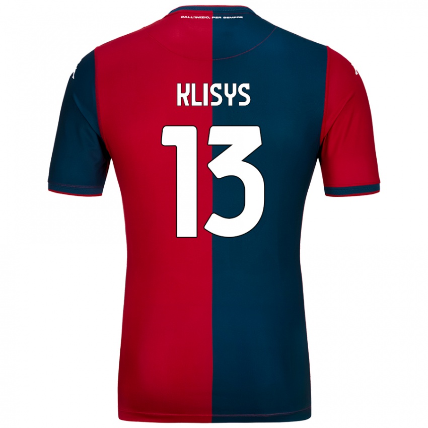 Gyermek Lukas Klisys #13 Piros Sötétkék Hazai Jersey 2024/25 Mez Póló Ing