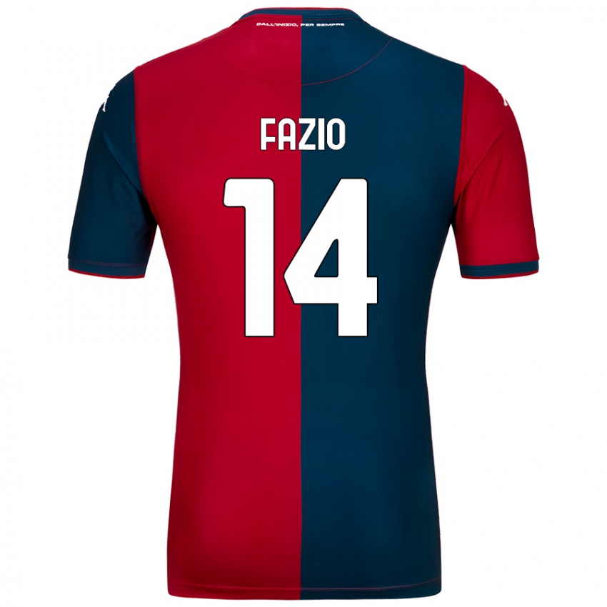 Gyermek Tommaso Fazio #14 Piros Sötétkék Hazai Jersey 2024/25 Mez Póló Ing