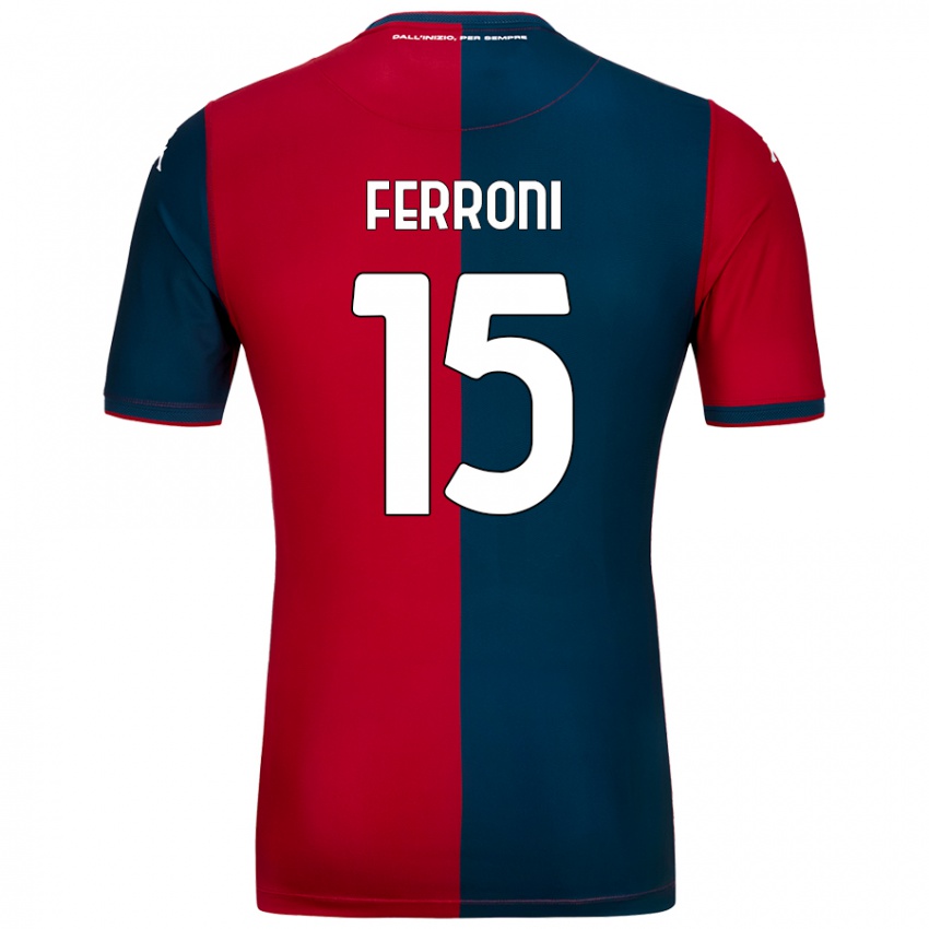 Gyermek Leonardo Ferroni #15 Piros Sötétkék Hazai Jersey 2024/25 Mez Póló Ing