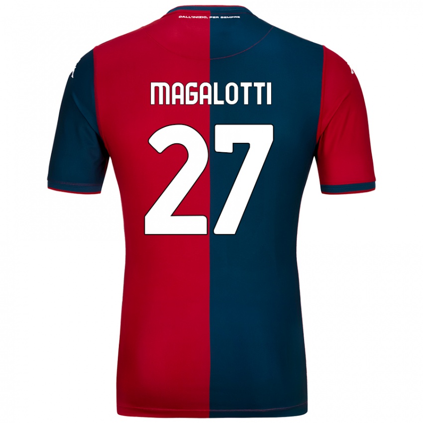 Gyermek Gabriele Magalotti #27 Piros Sötétkék Hazai Jersey 2024/25 Mez Póló Ing