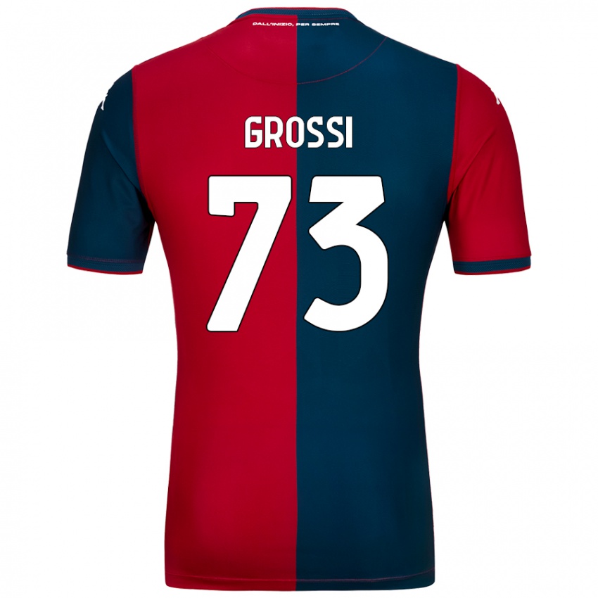 Gyermek Jacopo Grossi #73 Piros Sötétkék Hazai Jersey 2024/25 Mez Póló Ing