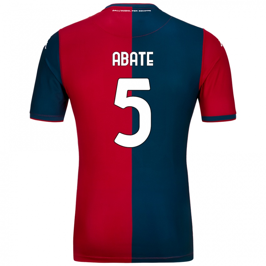 Gyermek Giada Abate #5 Piros Sötétkék Hazai Jersey 2024/25 Mez Póló Ing