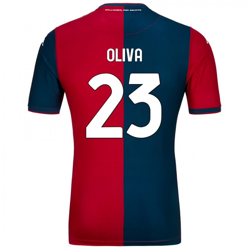 Gyermek Eleonora Oliva #23 Piros Sötétkék Hazai Jersey 2024/25 Mez Póló Ing