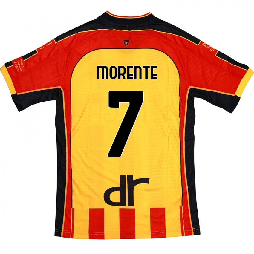 Gyermek Tete Morente #7 Sárga Piros Hazai Jersey 2024/25 Mez Póló Ing