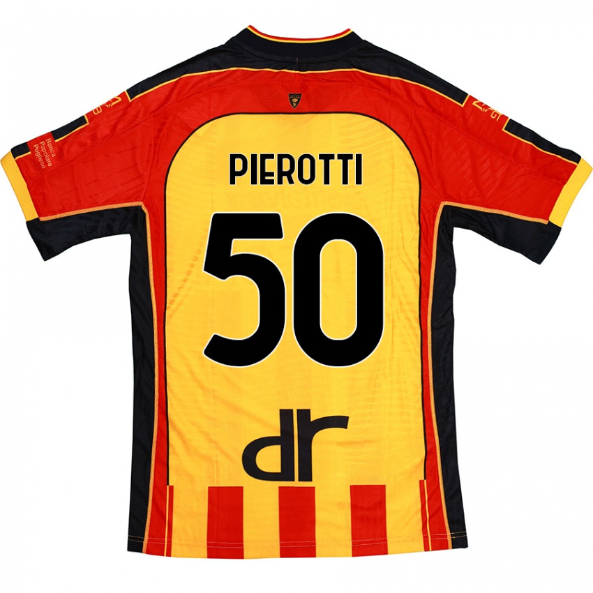 Gyermek Santiago Pierotti #50 Sárga Piros Hazai Jersey 2024/25 Mez Póló Ing