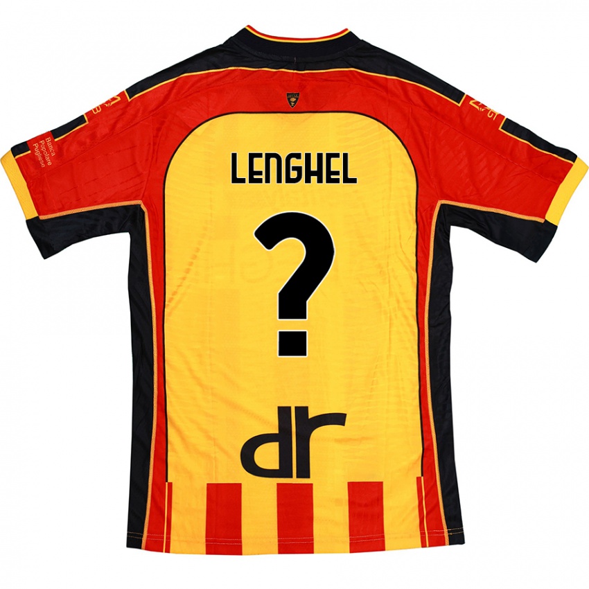 Gyermek Edmond Lenghel #0 Sárga Piros Hazai Jersey 2024/25 Mez Póló Ing