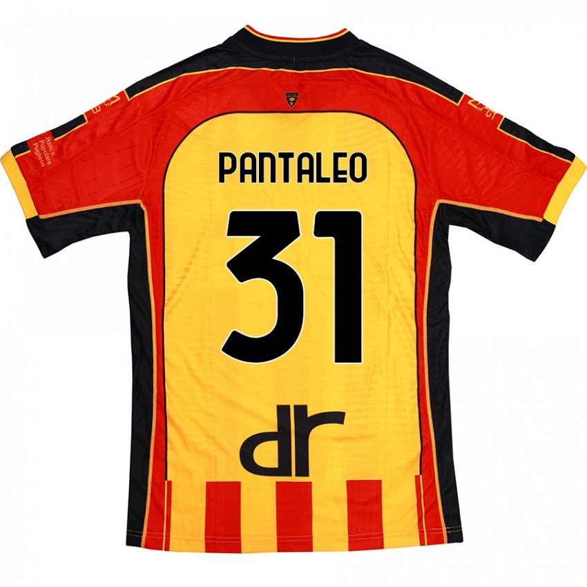 Gyermek Dario Pantaleo #31 Sárga Piros Hazai Jersey 2024/25 Mez Póló Ing