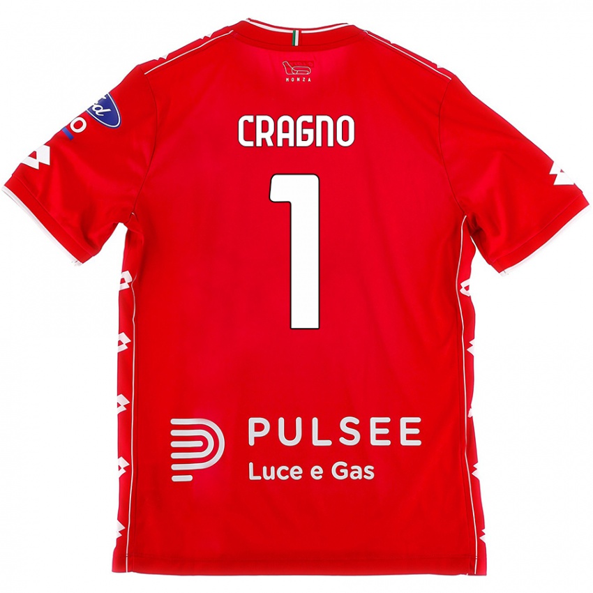 Gyermek Alessio Cragno #1 Piros Fehér Hazai Jersey 2024/25 Mez Póló Ing