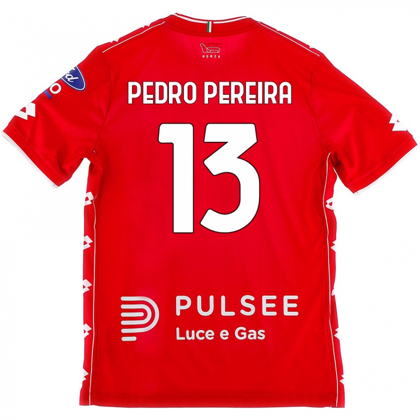 Gyermek Pedro Pereira #13 Piros Fehér Hazai Jersey 2024/25 Mez Póló Ing