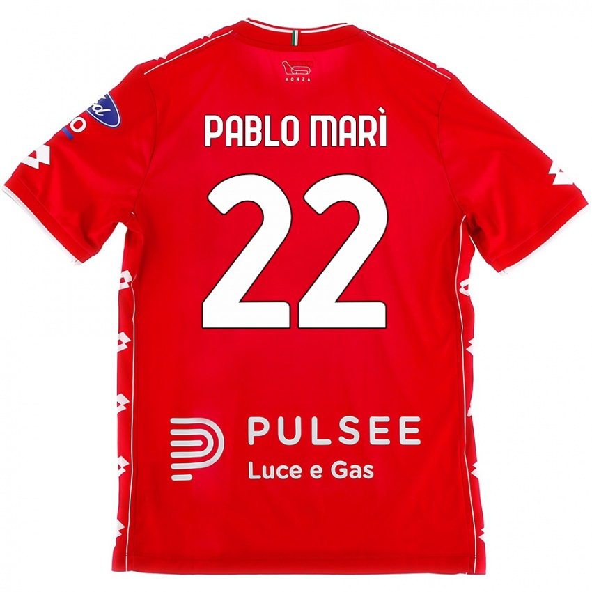 Gyermek Pablo Marí #22 Piros Fehér Hazai Jersey 2024/25 Mez Póló Ing