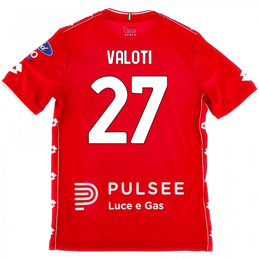 Gyermek Mattia Valoti #27 Piros Fehér Hazai Jersey 2024/25 Mez Póló Ing