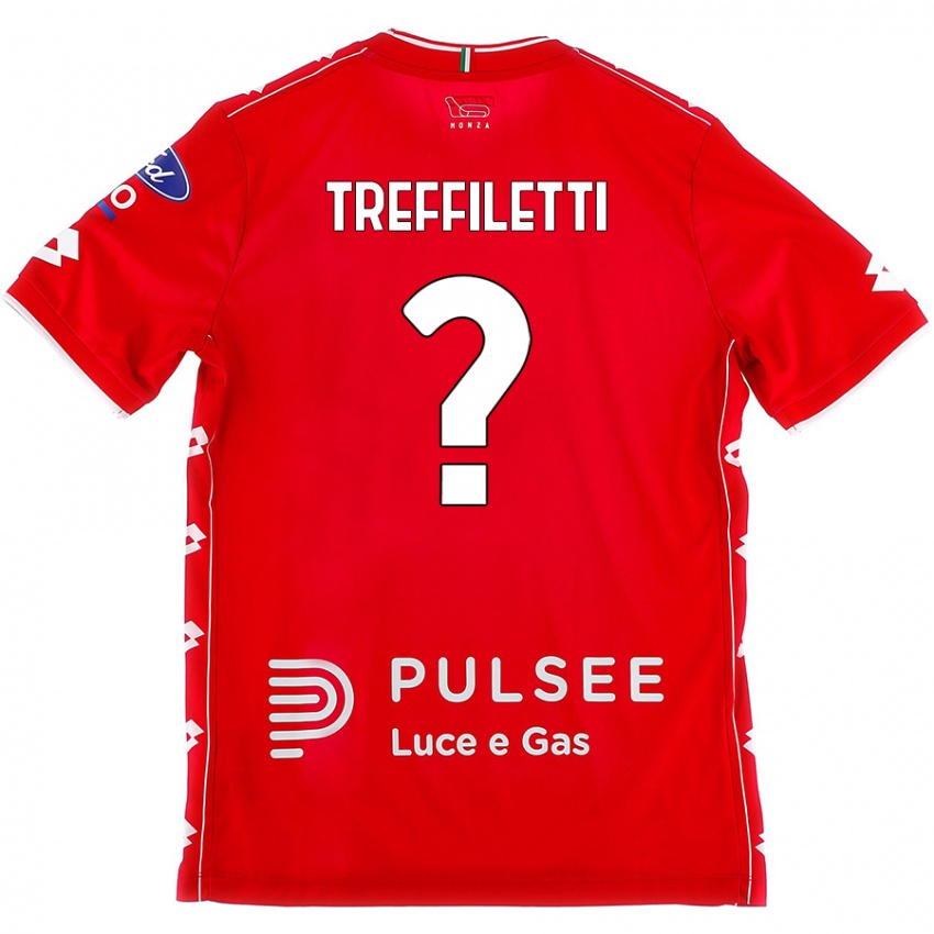 Gyermek Danilo Treffiletti #0 Piros Fehér Hazai Jersey 2024/25 Mez Póló Ing