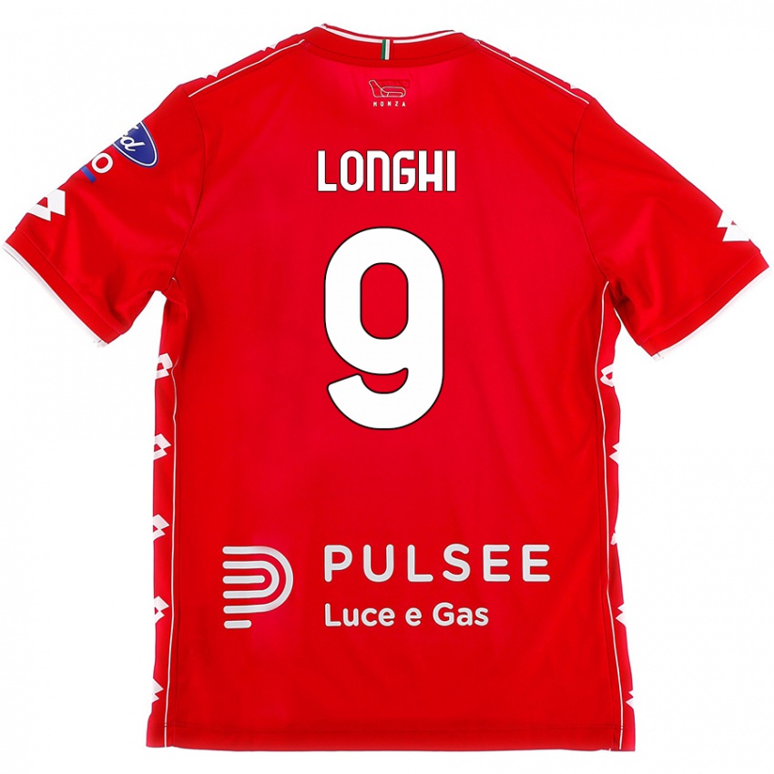 Gyermek Jordan Longhi #9 Piros Fehér Hazai Jersey 2024/25 Mez Póló Ing