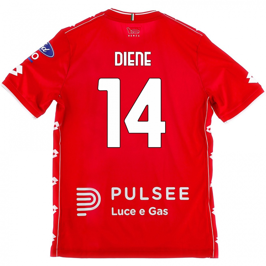 Gyermek Abdou Diene #14 Piros Fehér Hazai Jersey 2024/25 Mez Póló Ing