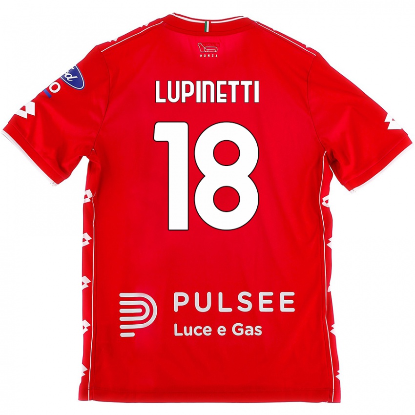 Gyermek Tommaso Lupinetti #18 Piros Fehér Hazai Jersey 2024/25 Mez Póló Ing