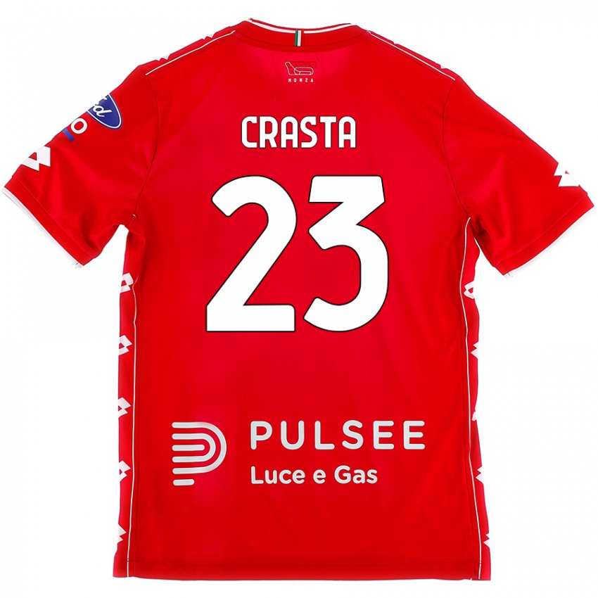 Gyermek Mario Crasta #23 Piros Fehér Hazai Jersey 2024/25 Mez Póló Ing