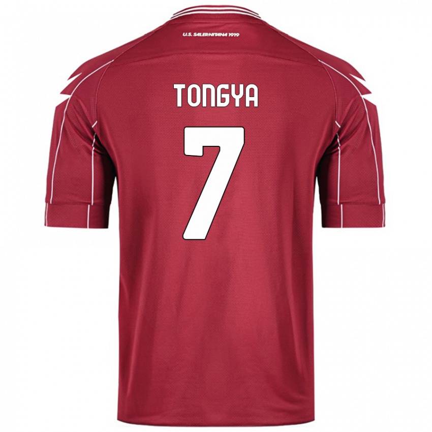 Gyermek Franco Tongya #7 Burgundia Hazai Jersey 2024/25 Mez Póló Ing