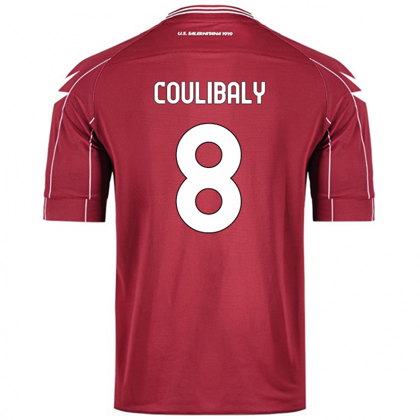 Gyermek Mamadou Coulibaly #8 Burgundia Hazai Jersey 2024/25 Mez Póló Ing