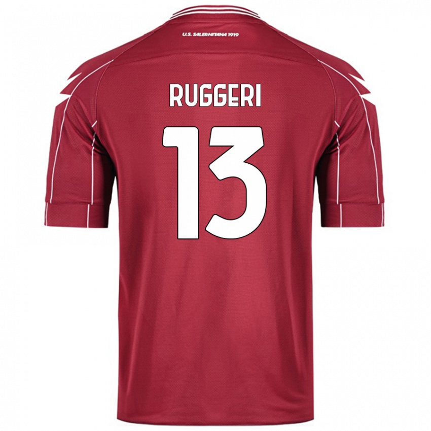 Gyermek Fabio Ruggeri #13 Burgundia Hazai Jersey 2024/25 Mez Póló Ing