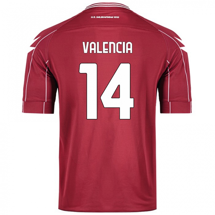 Gyermek Diego Valencia #14 Burgundia Hazai Jersey 2024/25 Mez Póló Ing