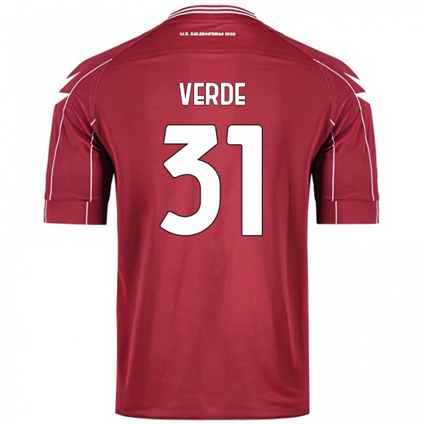 Gyermek Daniele Verde #31 Burgundia Hazai Jersey 2024/25 Mez Póló Ing