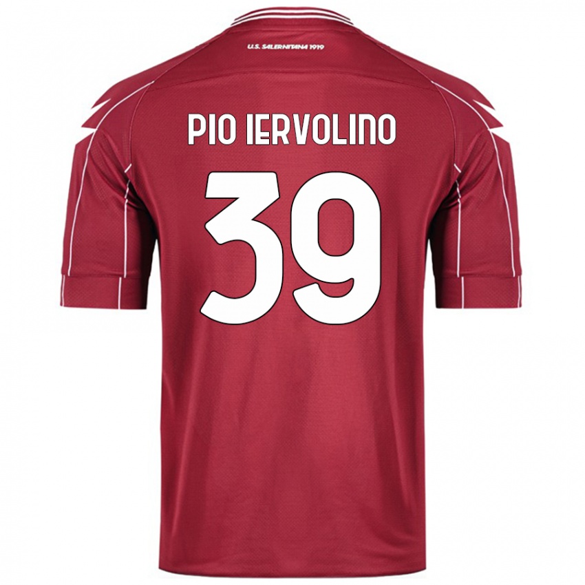 Gyermek Antonio Pio Iervolino #39 Burgundia Hazai Jersey 2024/25 Mez Póló Ing