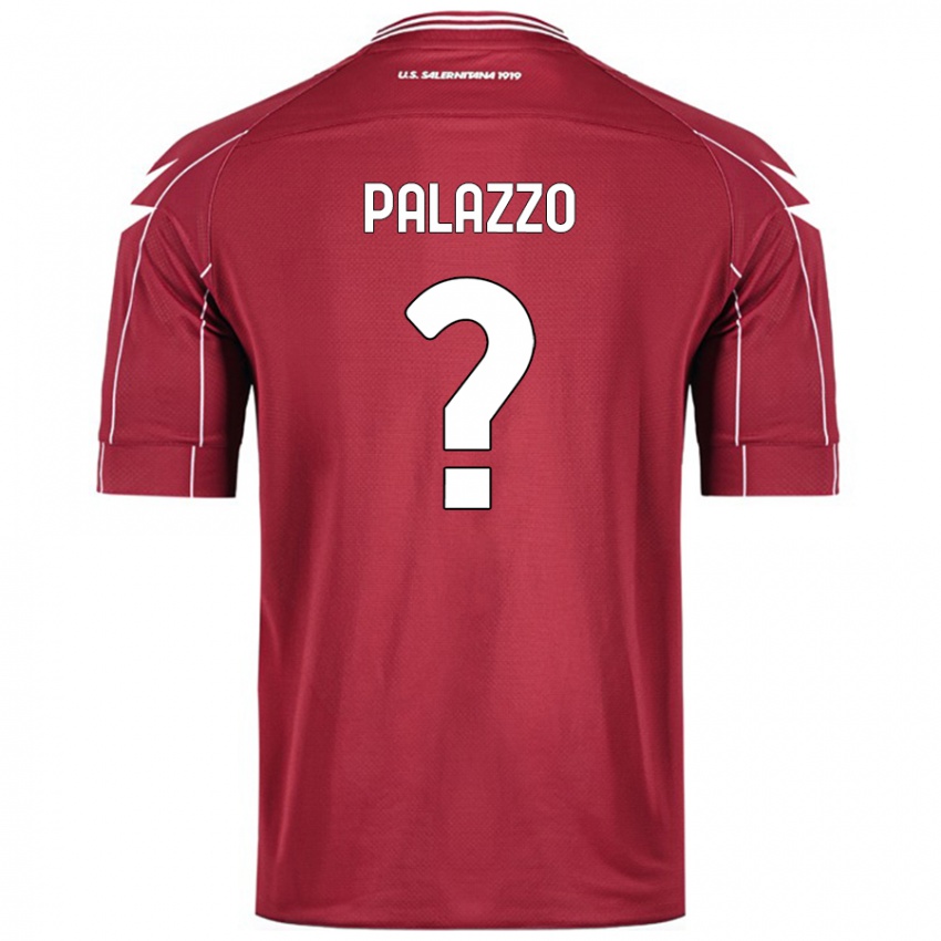 Gyermek Mario Palazzo #0 Burgundia Hazai Jersey 2024/25 Mez Póló Ing